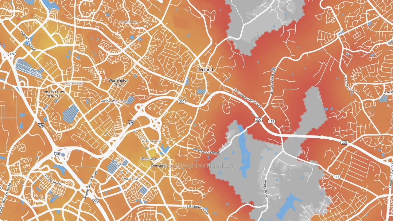 Transit Grade map of 20855, MD