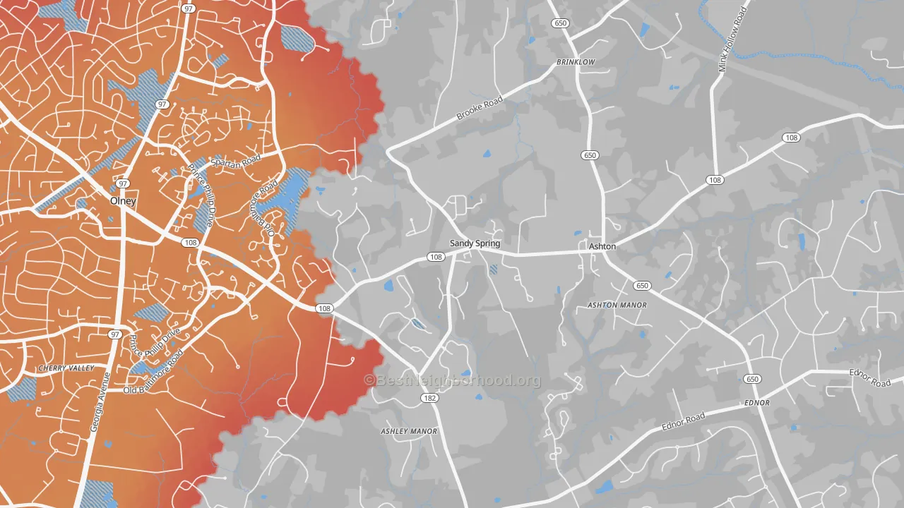 Transit Grade map of 20860, MD