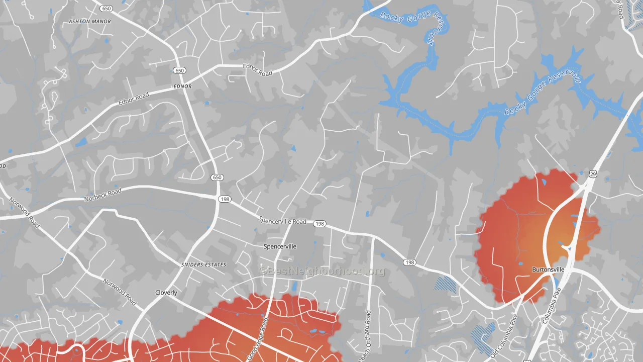 Transit Grade map of 20868, MD