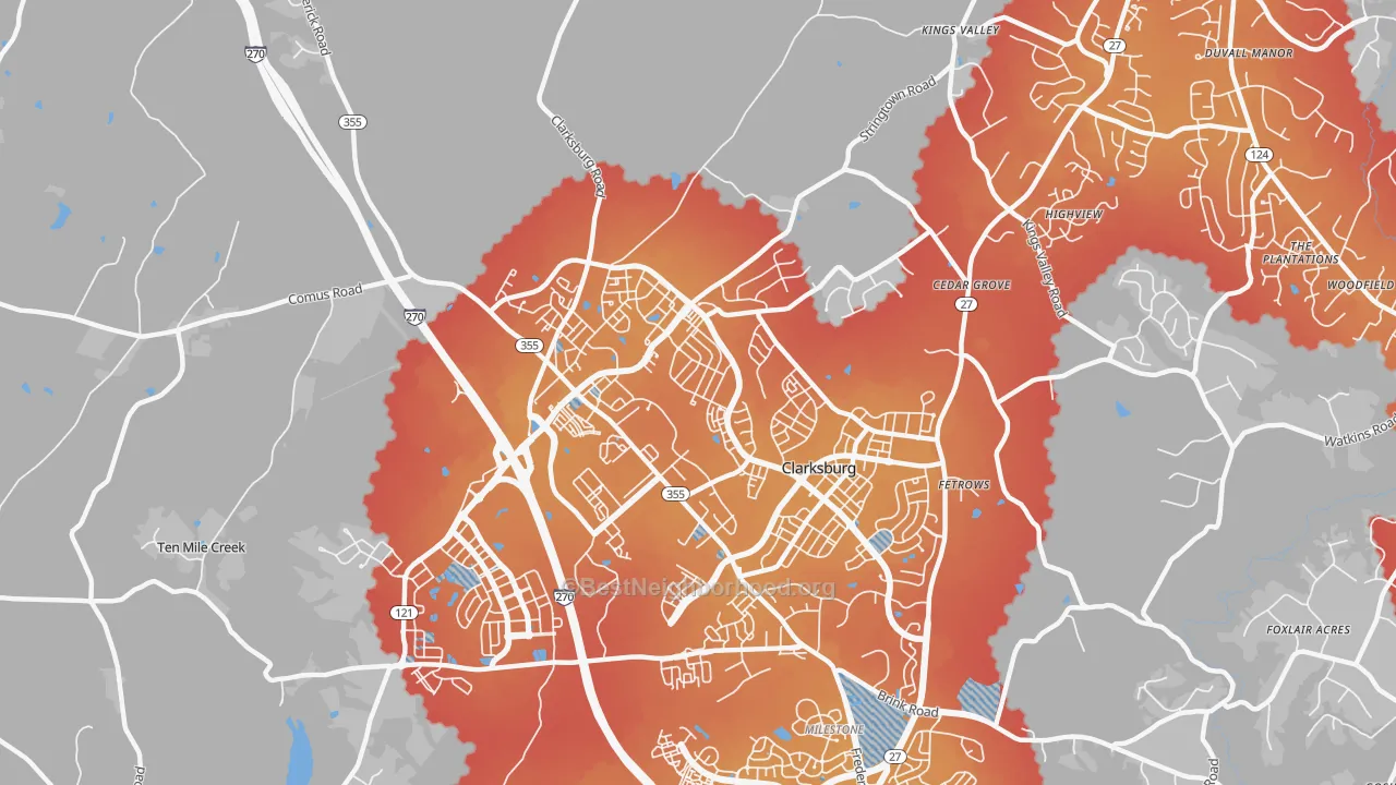 Transit Grade map of 20871, MD