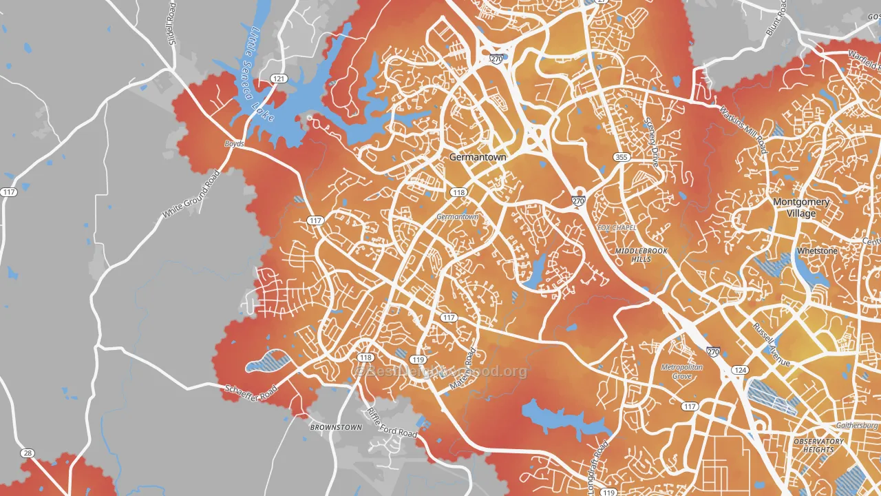 Transit Grade map of 20874, MD
