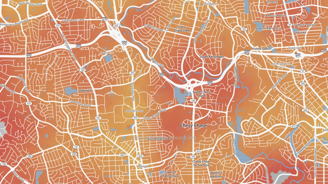 Transit Grade map of 20889, MD