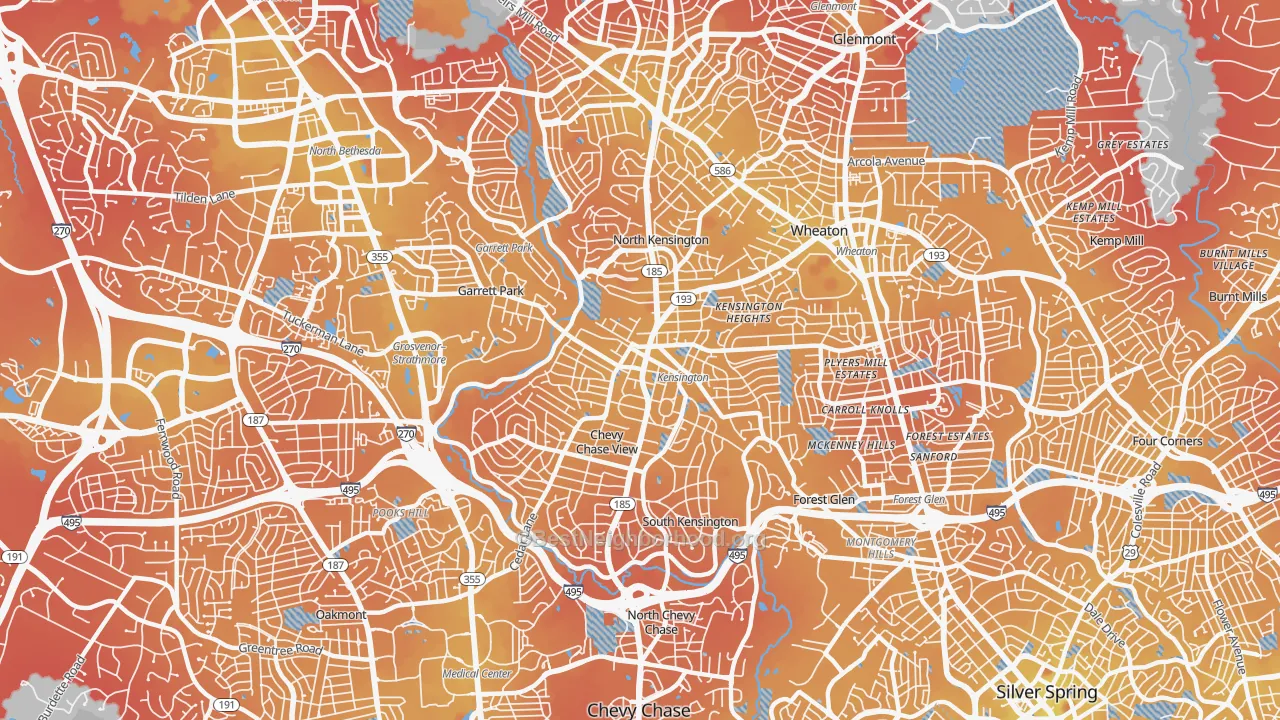 Transit Grade map of 20895, MD