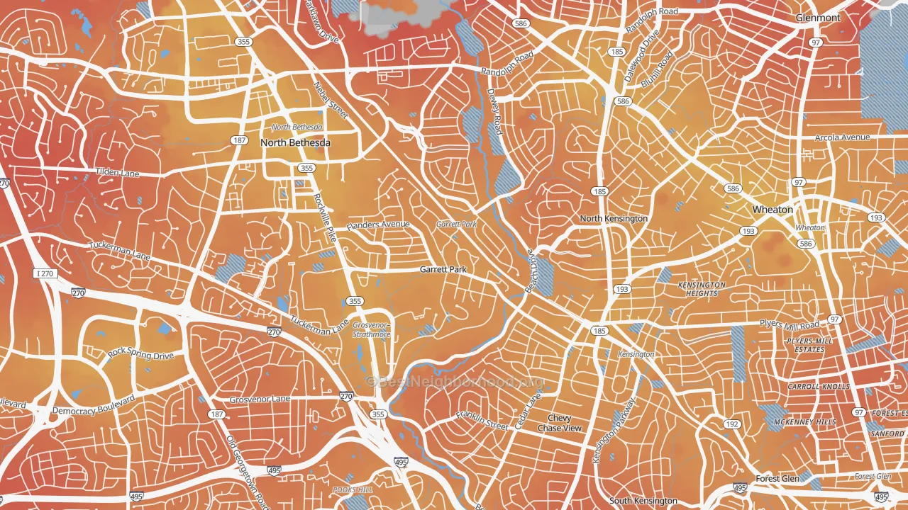 Transit Grade map of 20896, MD