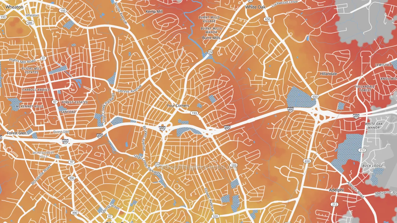 Transit Grade map of 20901, MD
