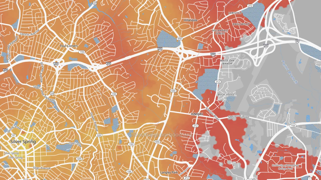 Transit Grade map of 20903, MD