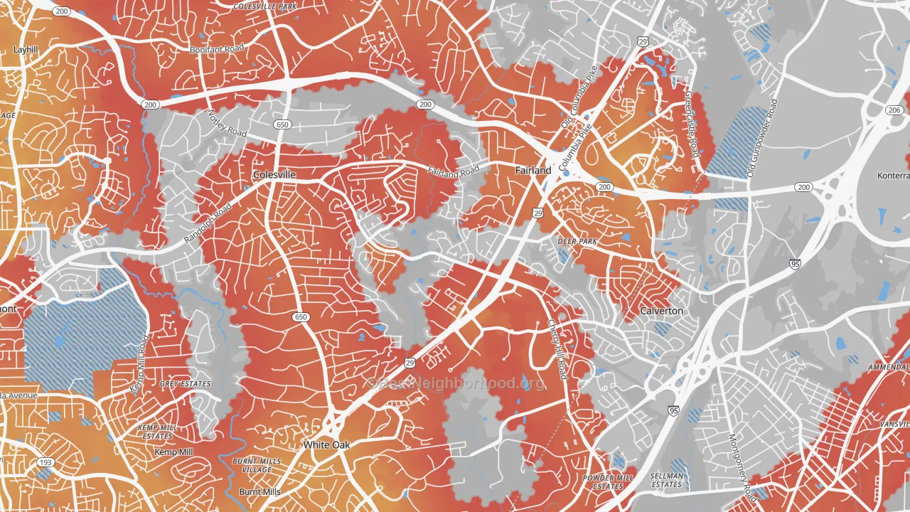 Transit Grade map of 20904, MD
