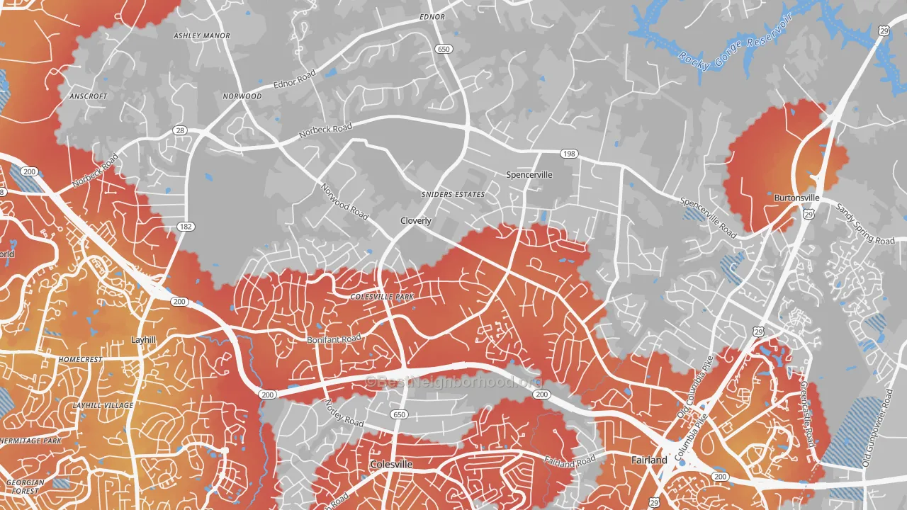 Transit Grade map of 20905, MD