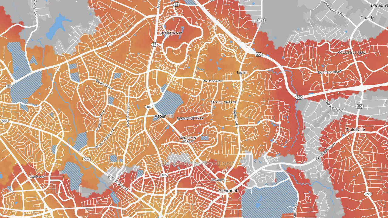 Transit Grade map of 20906, MD