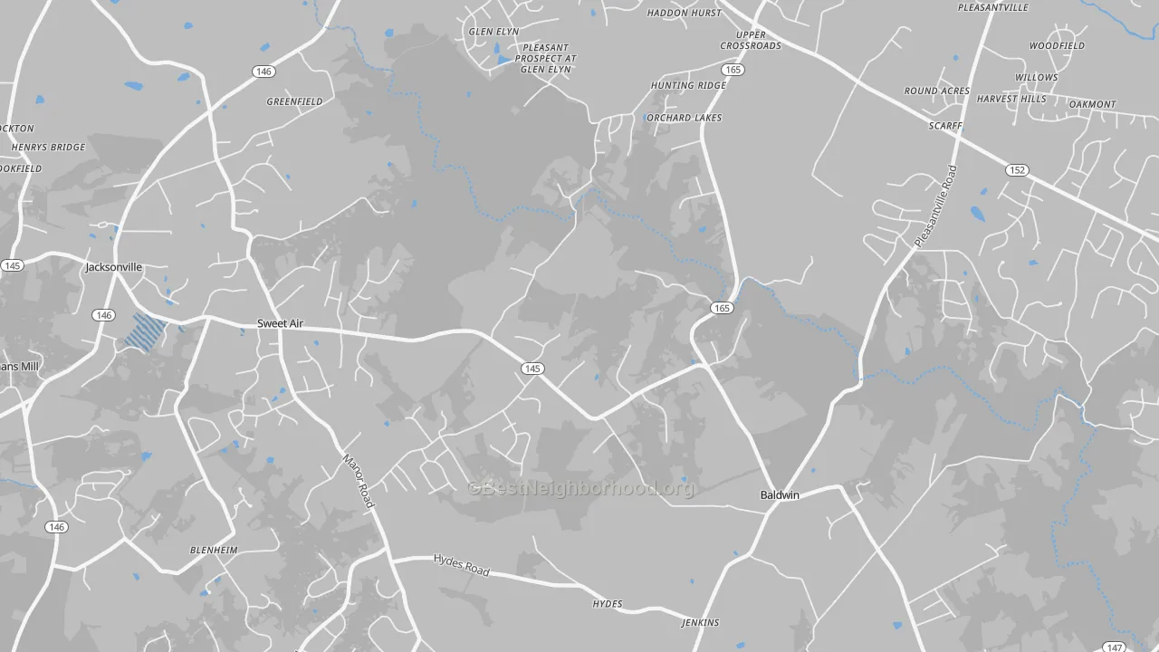Transit Grade map of 21013, MD