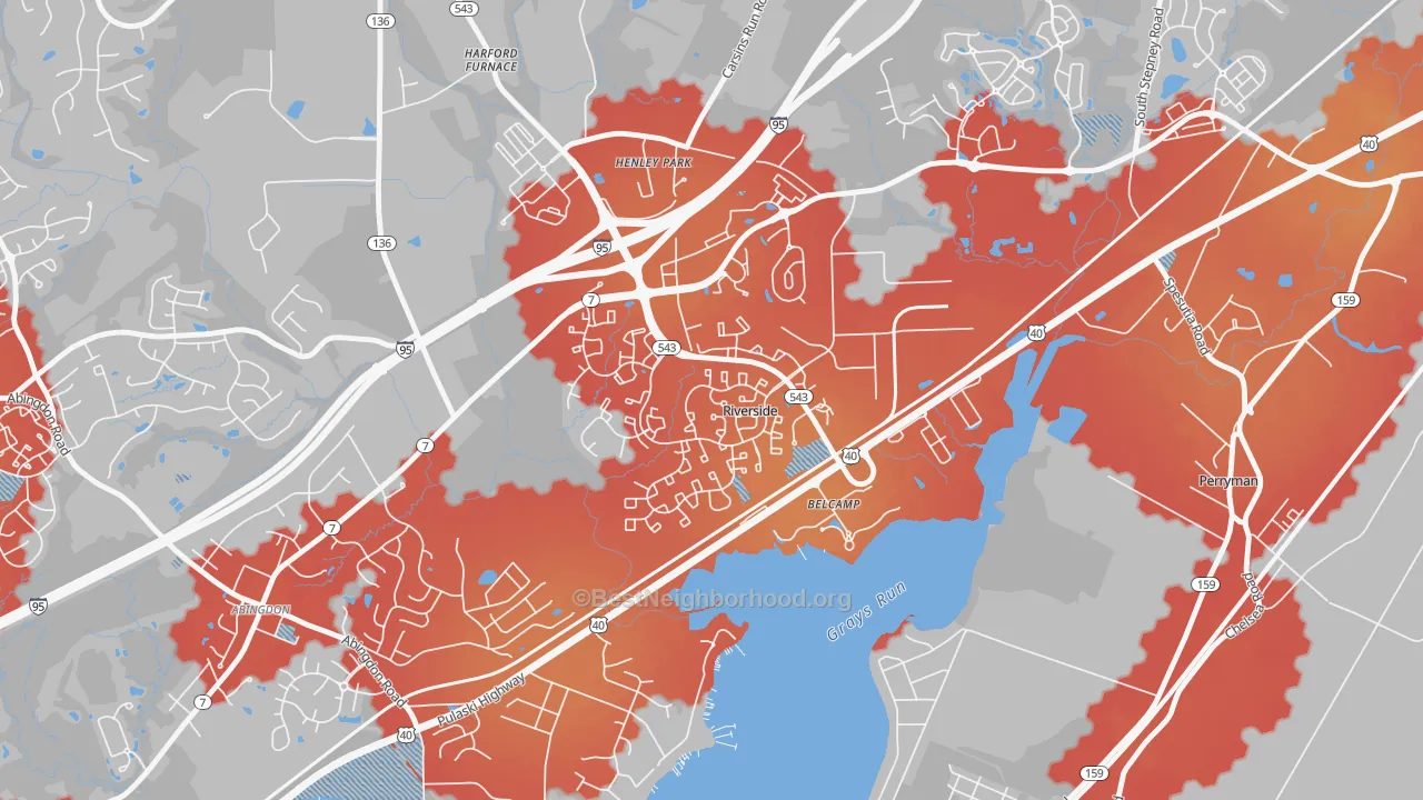 Transit Grade map of 21017, MD