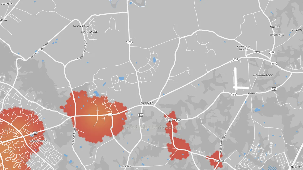 Transit Grade map of 21028, MD