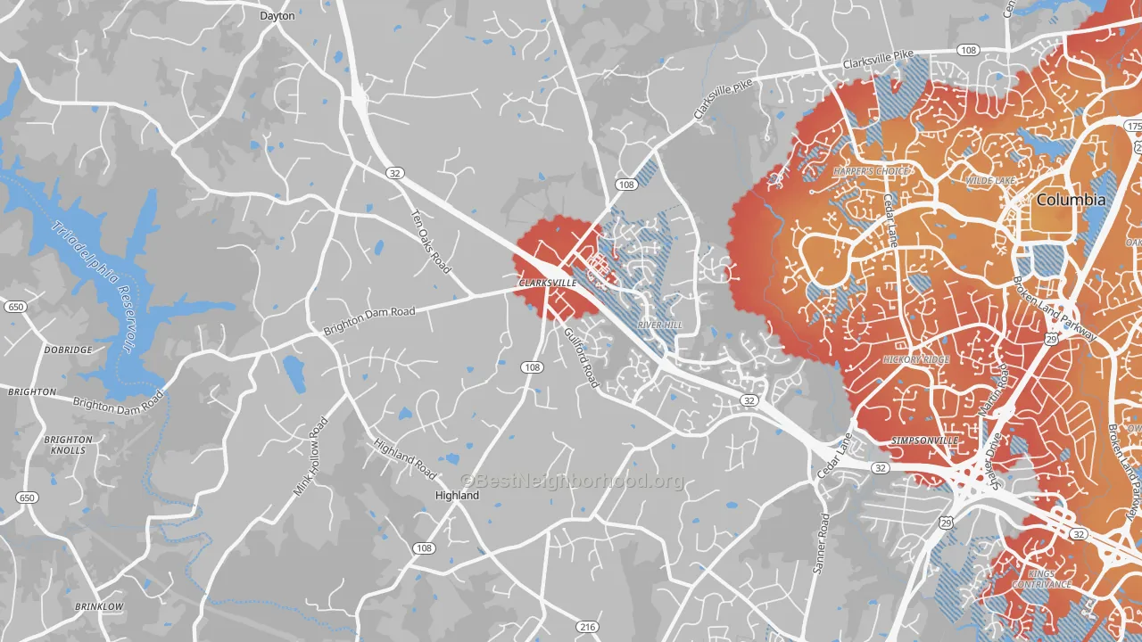 Transit Grade map of 21029, MD