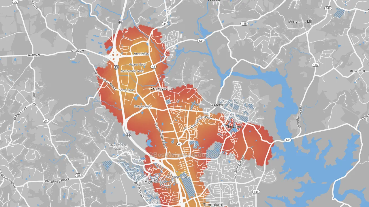 Transit Grade map of 21030, MD