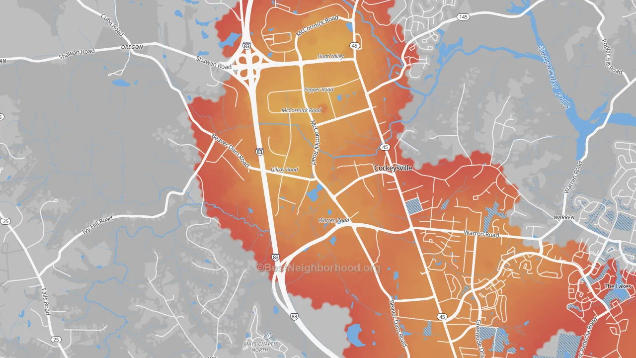 Transit Grade map of 21031, MD