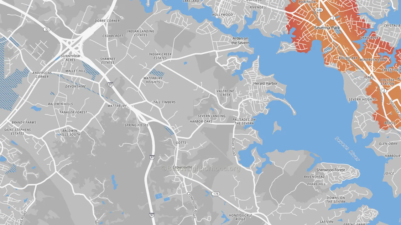 Transit Grade map of 21032, MD