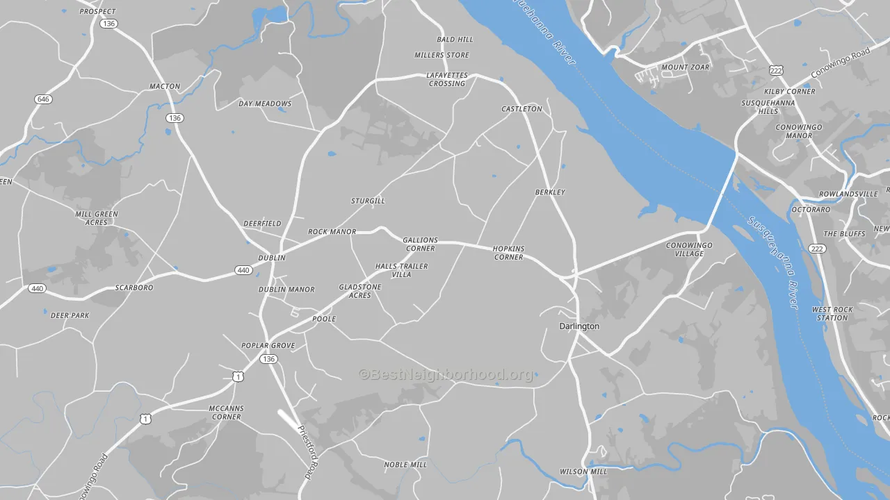 Transit Grade map of 21034, MD