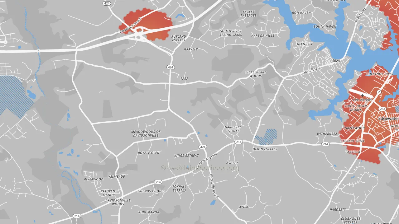 Transit Grade map of 21035, MD