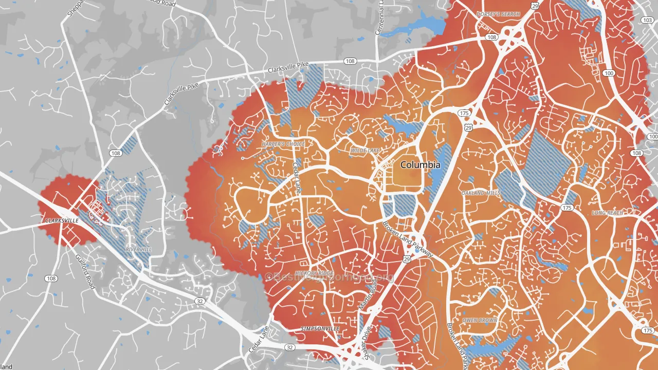 Transit Grade map of 21044, MD