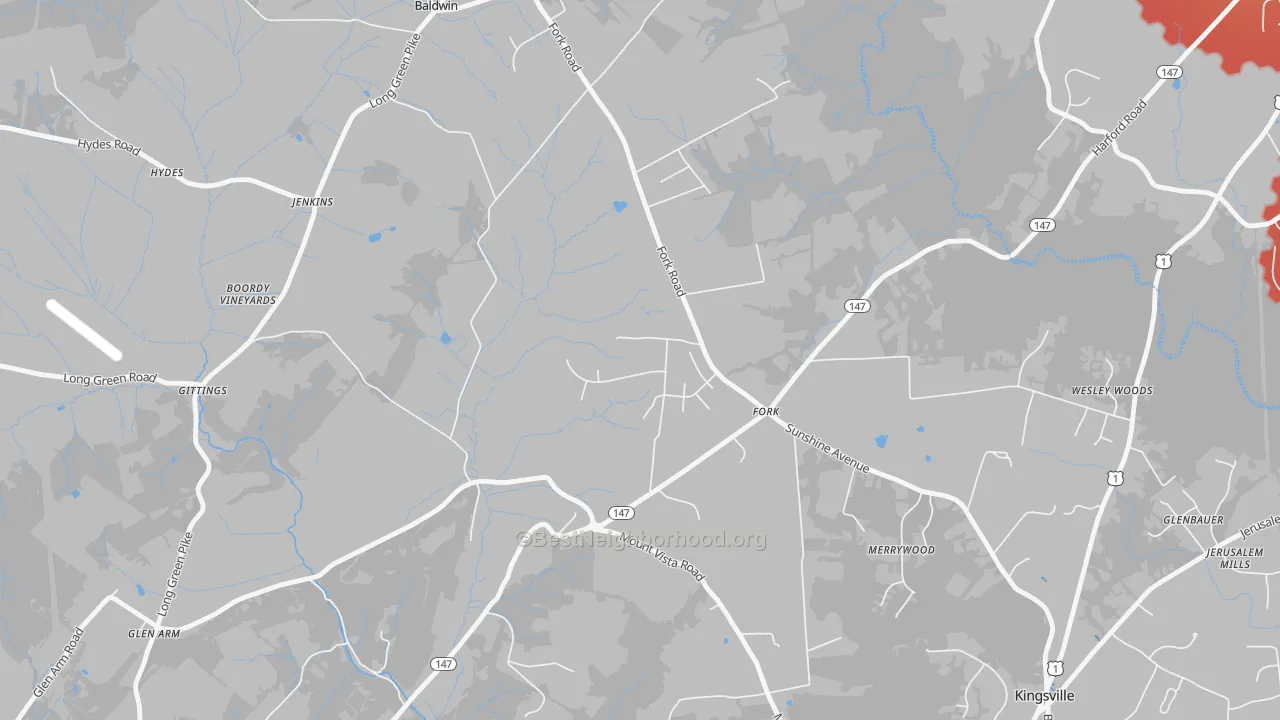 Transit Grade map of 21051, MD