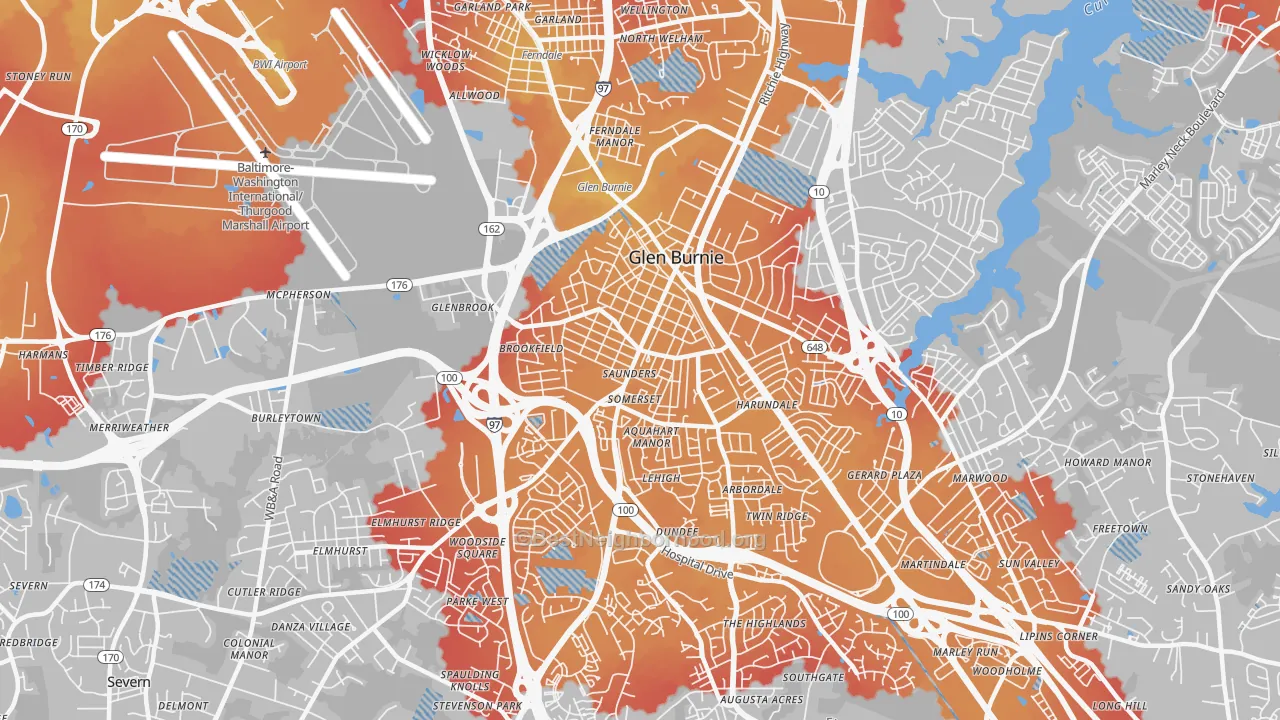 Transit Grade map of 21061, MD