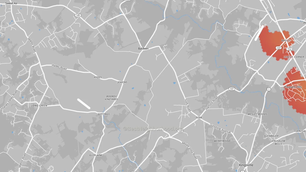 Transit Grade map of 21082, MD