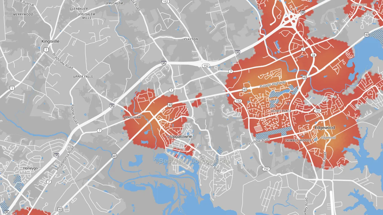 Transit Grade map of 21085, MD