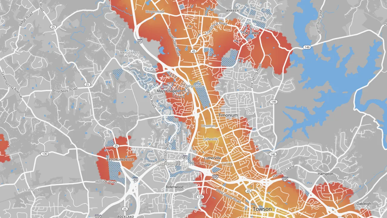 Transit Grade map of 21093, MD