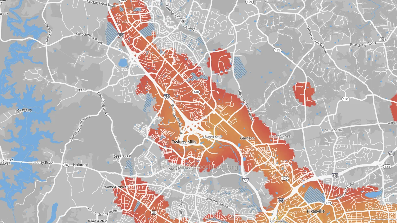 Transit Grade map of 21117, MD