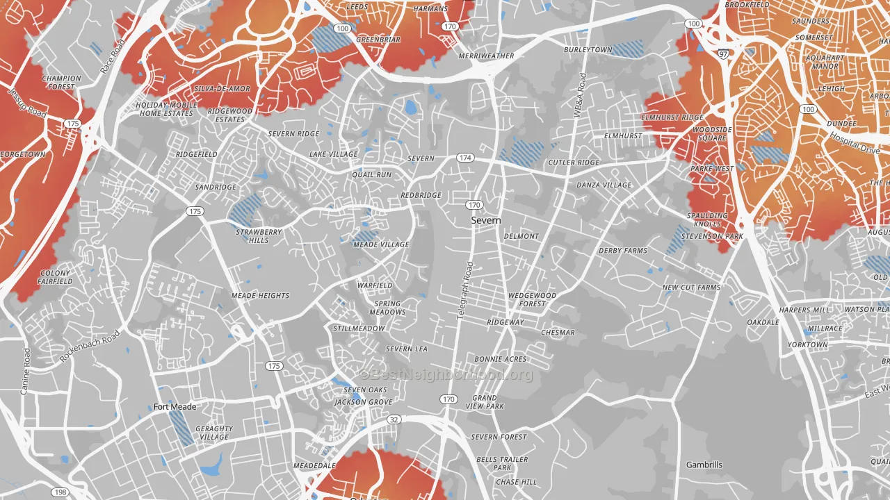 Transit Grade map of 21144, MD