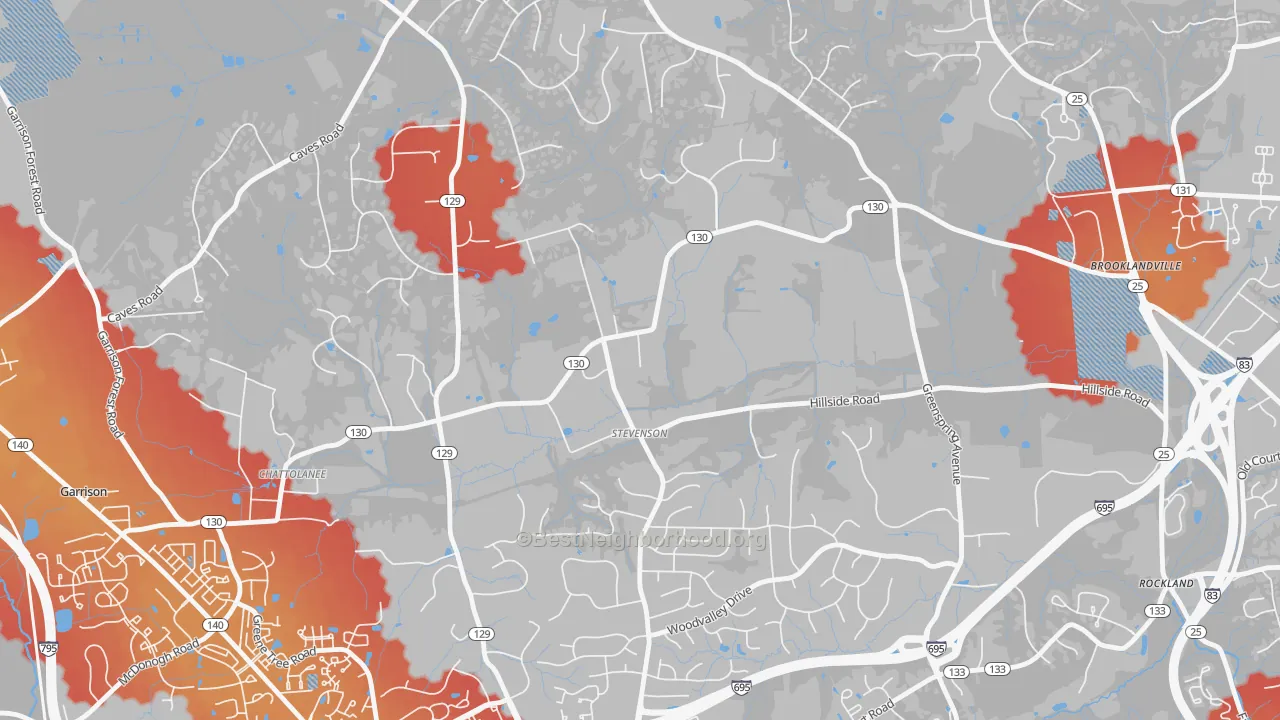 Transit Grade map of 21153, MD