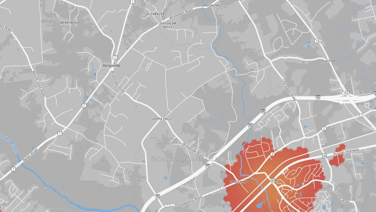 Transit Grade map of 21156, MD