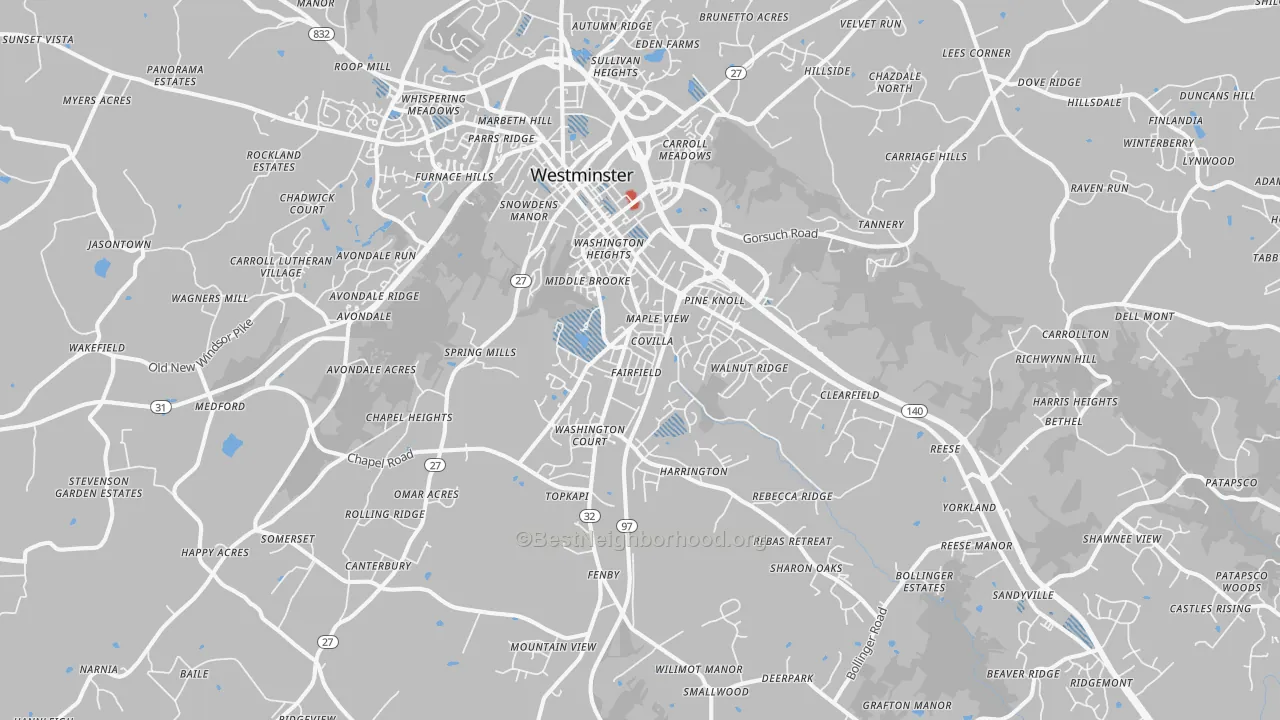 Transit Grade map of 21157, MD
