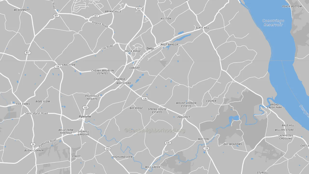 Transit Grade map of 21160, MD