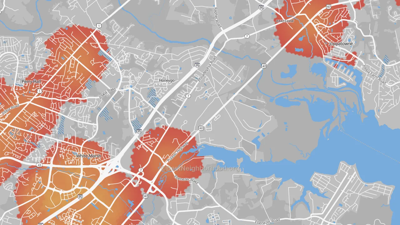 Transit Grade map of 21162, MD