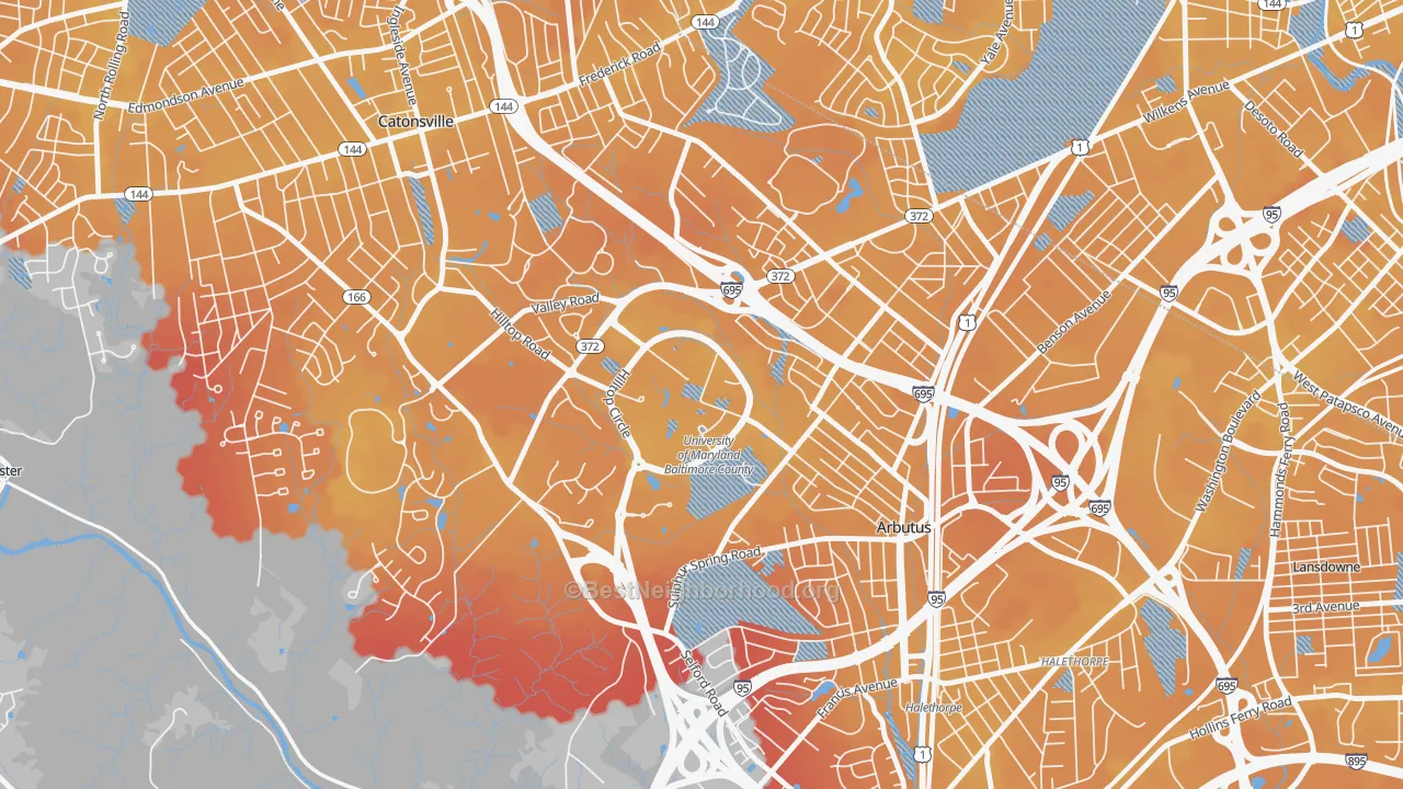 Transit Grade map of 21250, MD