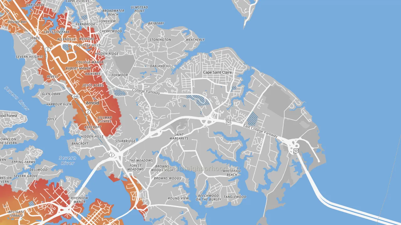Transit Grade map of 21409, MD