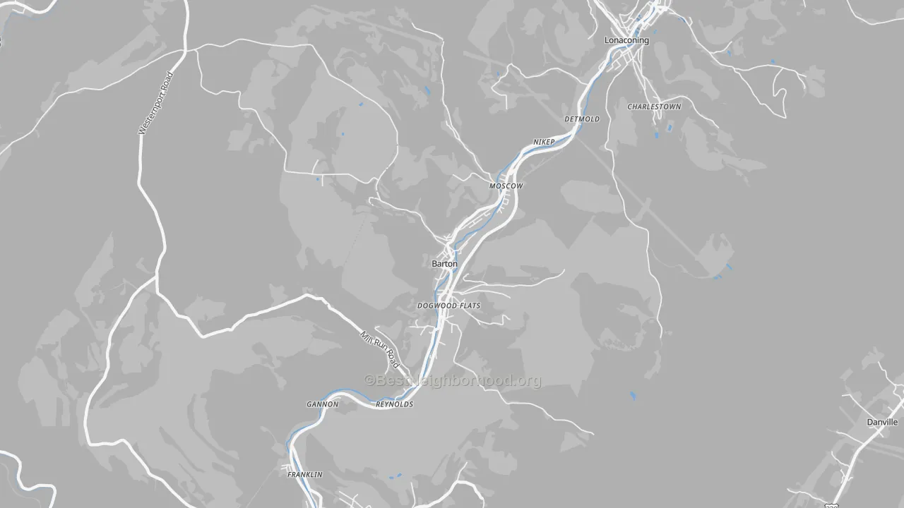 Transit Grade map of 21521, MD