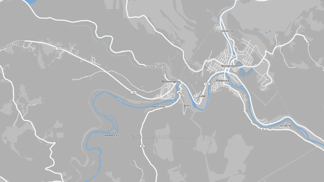Transit Grade map of 21523, MD