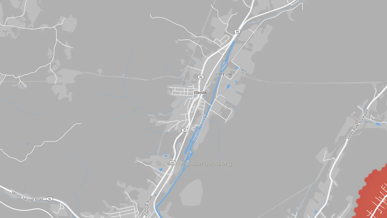 Transit Grade map of 21529, MD