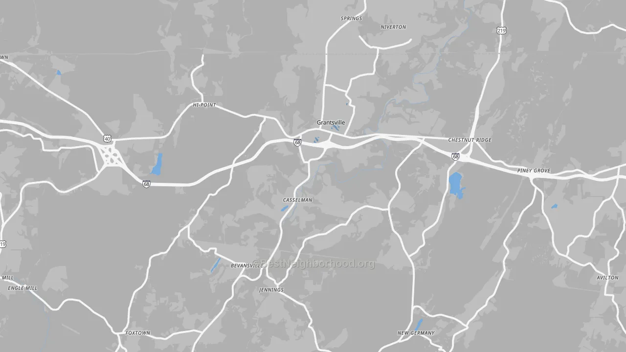 Transit Grade map of 21536, MD