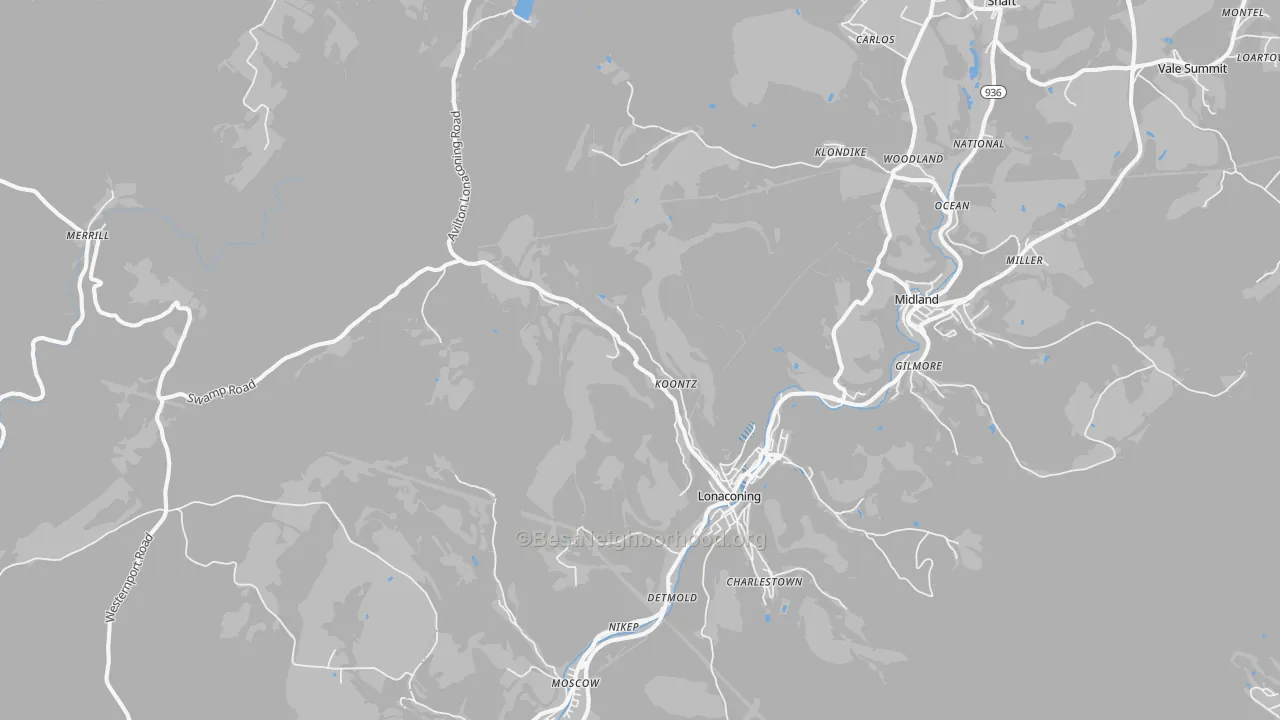 Transit Grade map of 21539, MD