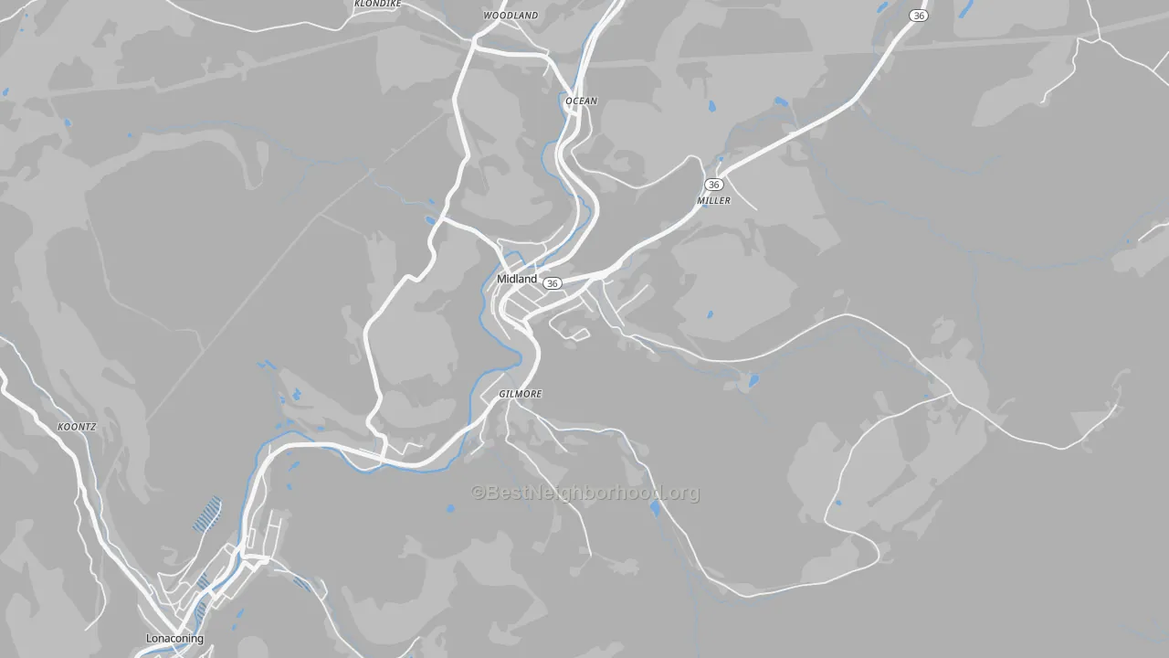 Transit Grade map of 21542, MD