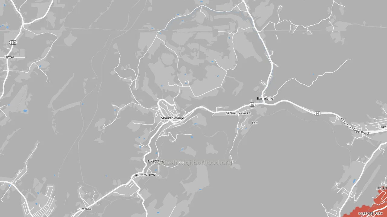 Transit Grade map of 21545, MD