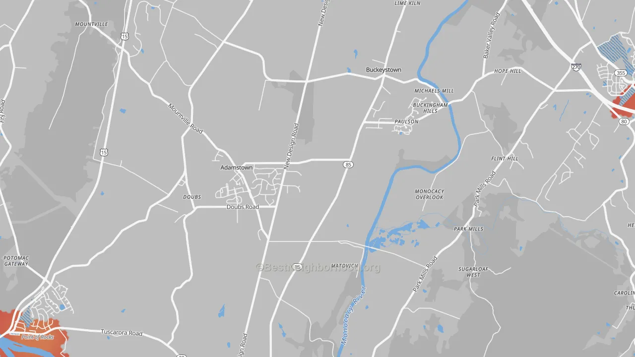 Transit Grade map of 21710, MD