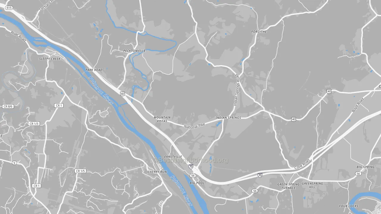 Transit Grade map of 21711, MD
