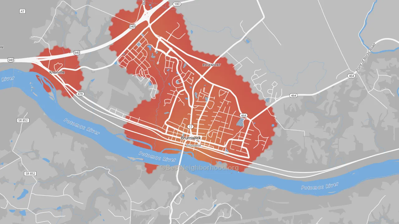 Transit Grade map of 21716, MD