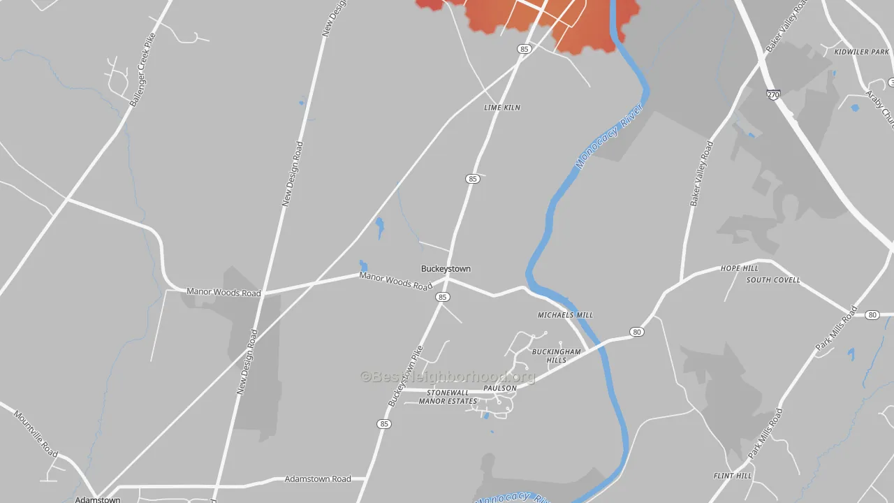 Transit Grade map of 21717, MD