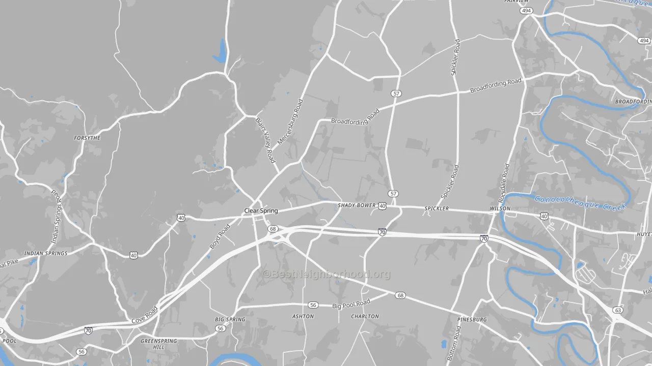 Transit Grade map of 21722, MD