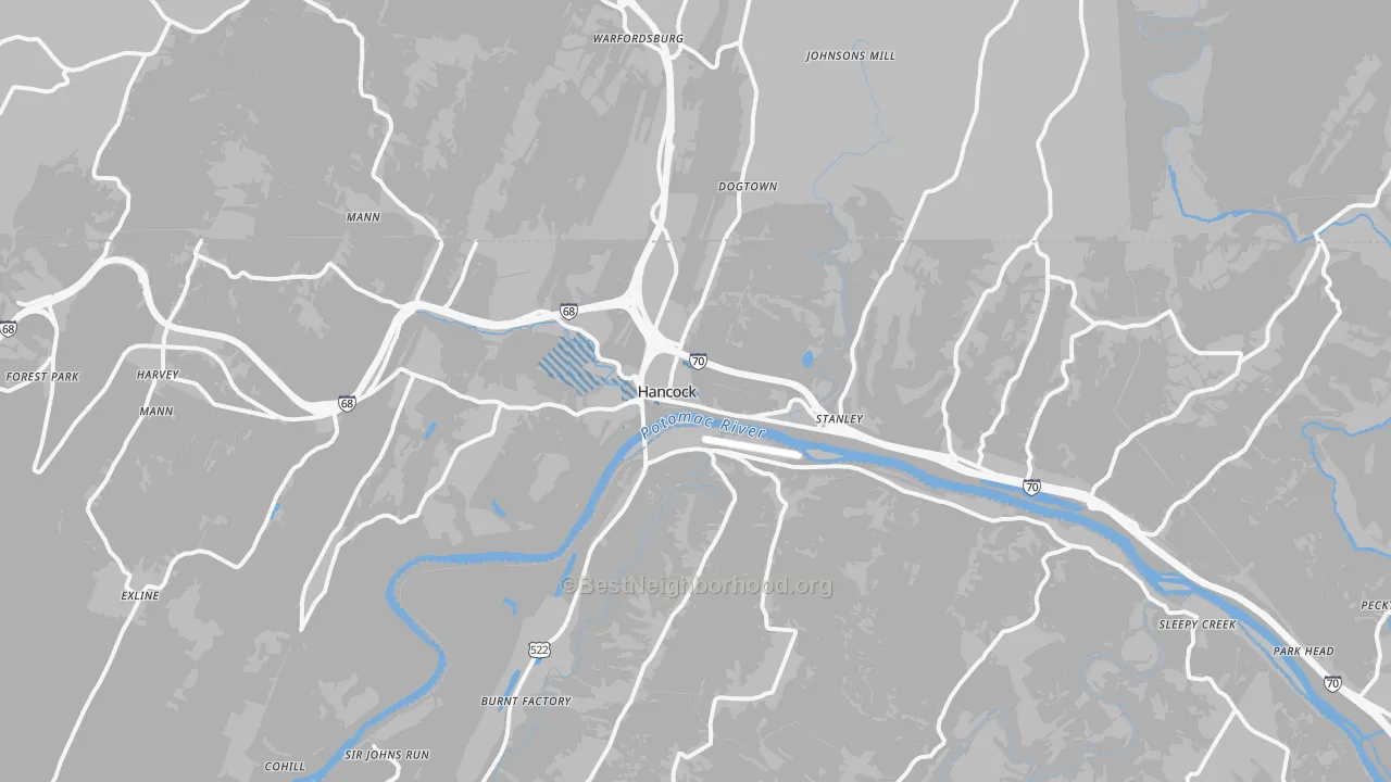 Transit Grade map of 21750, MD